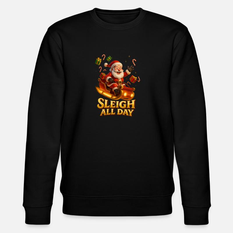 Sleigh All Day Weihnachtsfreude - Stanley/Stella Unisex Bio-Sweatshirt CHANGER  - Schwarz