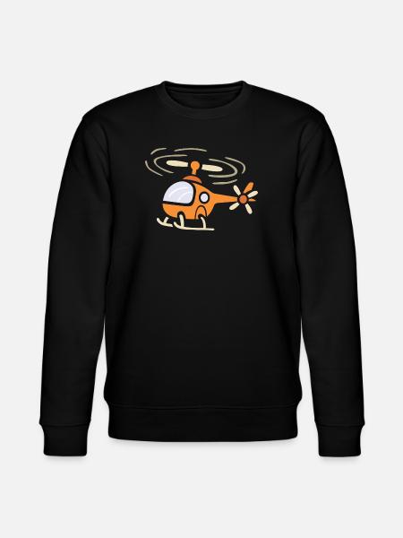 Funny cartoon helicopter in comic style - Stanley/Stella CHANGER Unisex Organic Sweatshirt - black