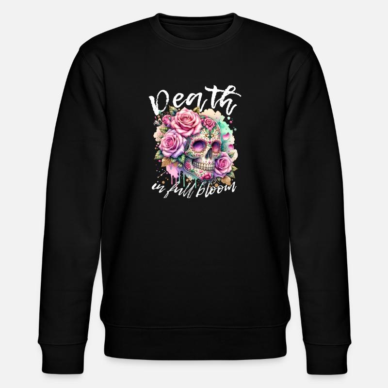 Flowers Skull Beauty Bloom - Stanley/Stella CHANGER Unisex Organic Sweatshirt - black