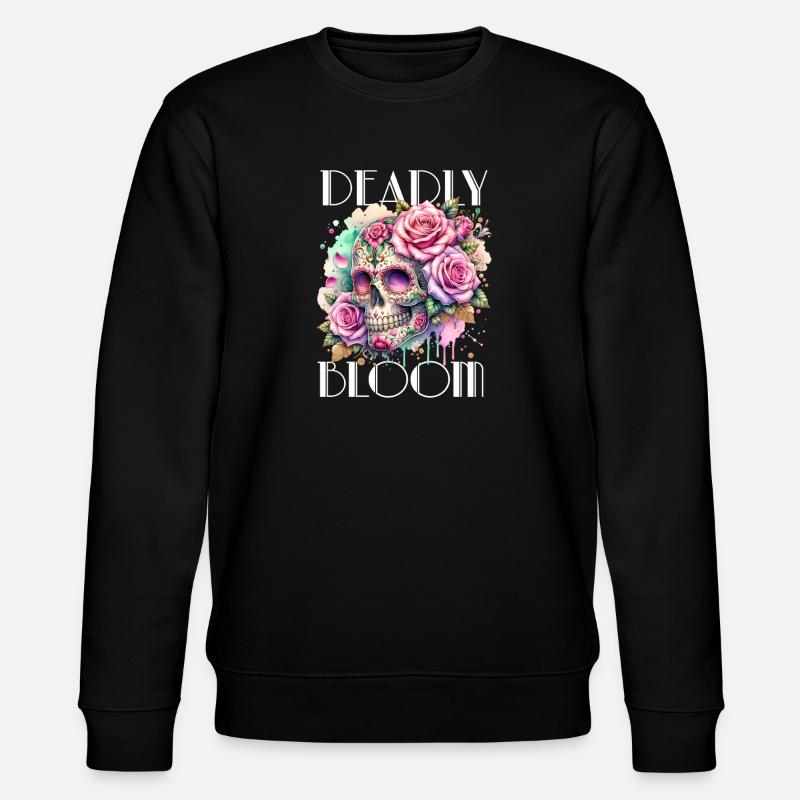 Fleurs Crâne Beauté Floraison - Sweat bio CHANGER Stanley/Stella Unisexe - noir