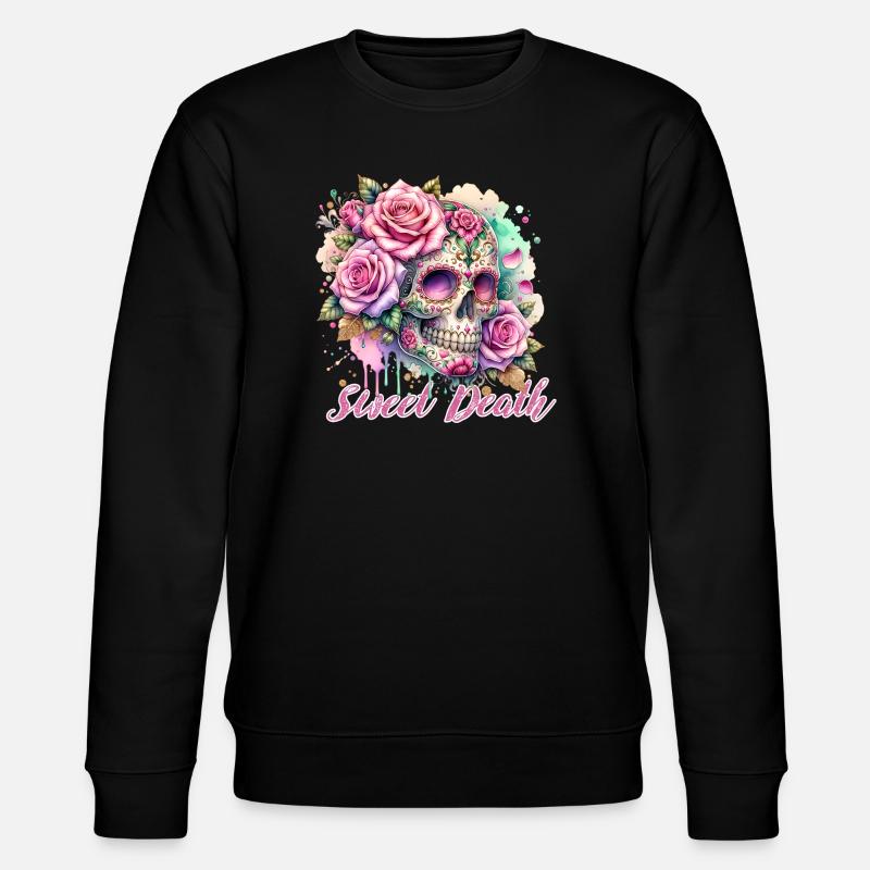 Fleurs Crâne Beauté Floraison - Sweat bio CHANGER Stanley/Stella Unisexe - noir
