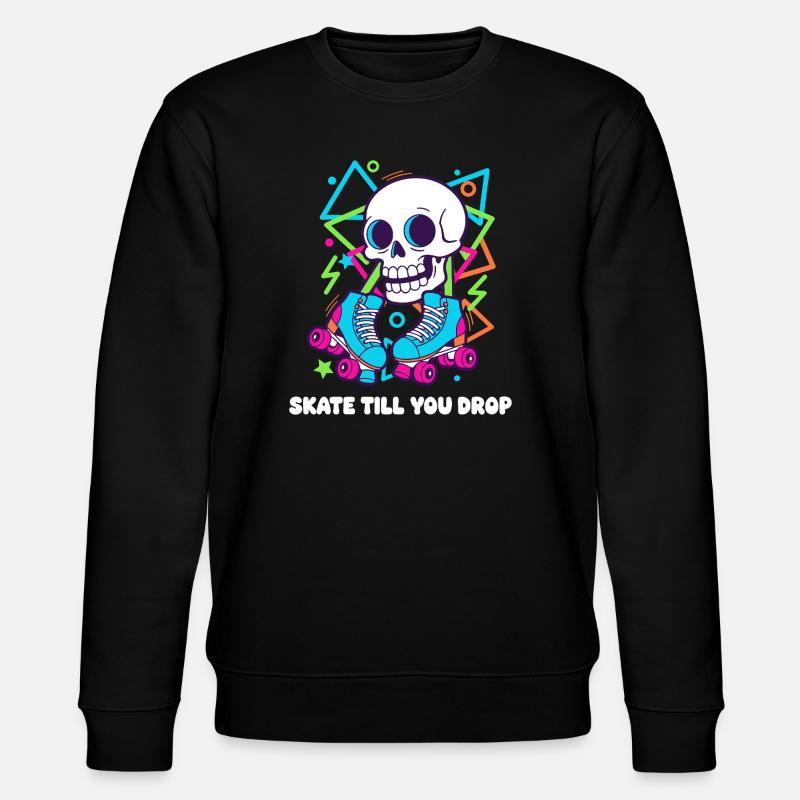 Skelett Roller Neon Groove - Stanley/Stella Unisex Bio-Sweatshirt CHANGER  - Schwarz