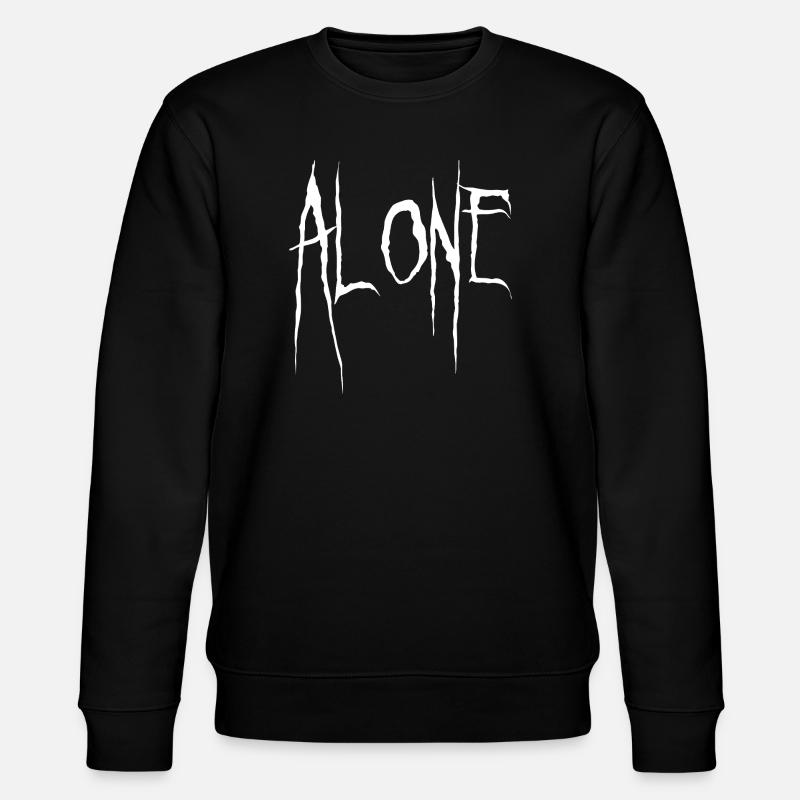 Alone Jagged Typography - Stanley/Stella CHANGER Unisex Organic Sweatshirt - black