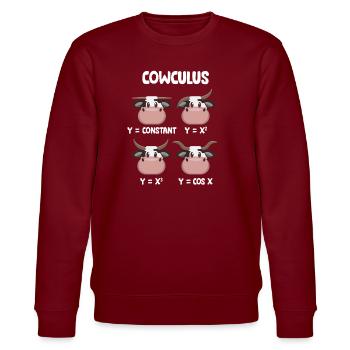Math Teacher Geometry School Mathematics - Stanley/Stella CHANGER Unisex Organic Sweatshirt - burgundy - Front - Nik (191cm) & Marisol (170cm)