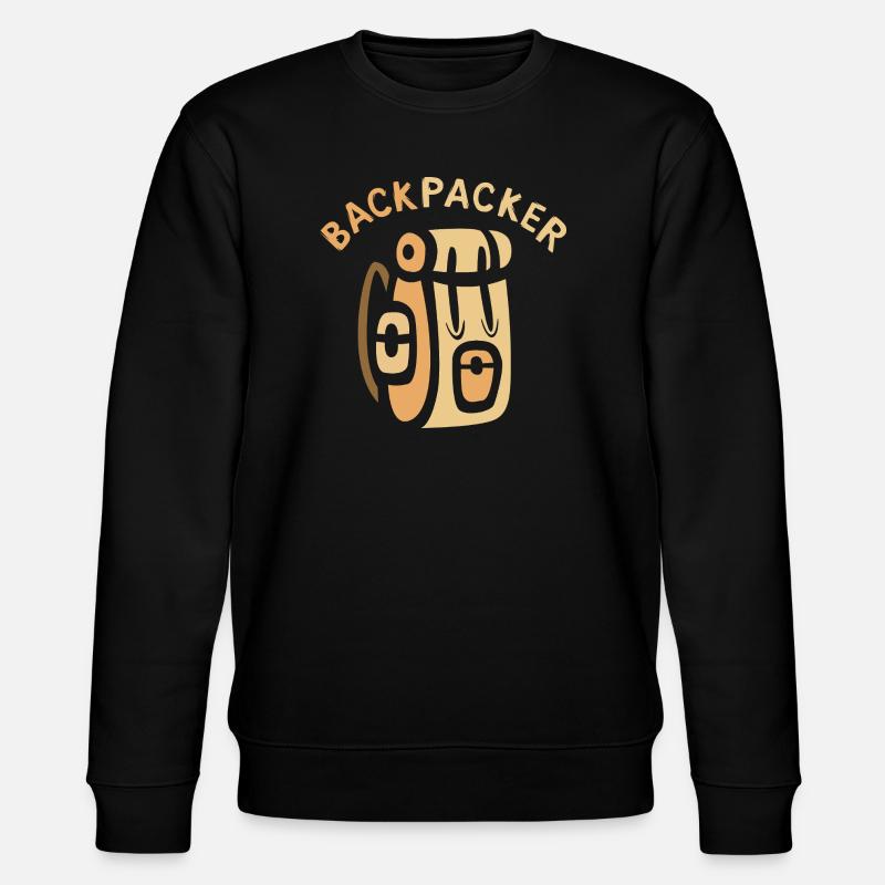 Backpacker Comic Backpack Design - Stanley/Stella CHANGER Unisex Organic Sweatshirt - black