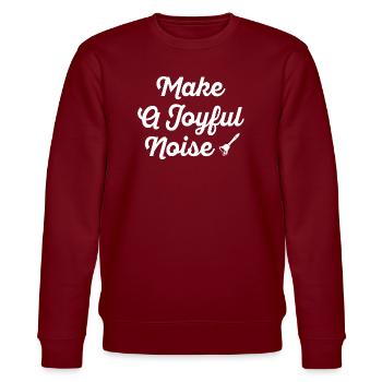 Make A Joyful Noise Typografie - Stanley/Stella Unisex Bio-Sweatshirt CHANGER  - Burgunderrot - Vorne - Nik (191cm) & Marisol (170cm)
