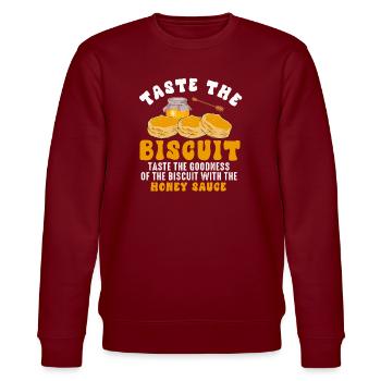 Biscuit au miel Matin - Sweat bio CHANGER Stanley/Stella Unisexe - bordeaux - Devant - Nik (191cm) & Marisol (170cm)