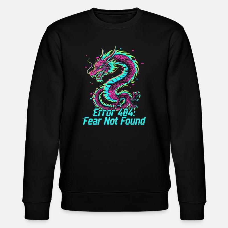 Drache Neon 404 Glitch - Stanley/Stella Unisex Bio-Sweatshirt CHANGER  - Schwarz