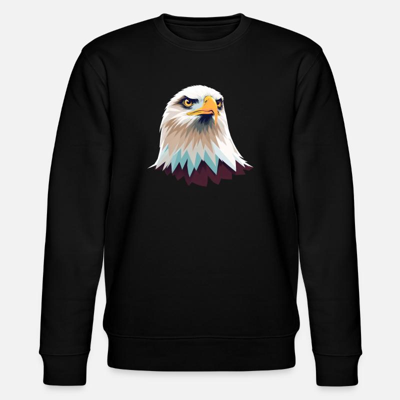 Geometric Eagle Head Illustration - Stanley/Stella CHANGER Unisex Organic Sweatshirt - black