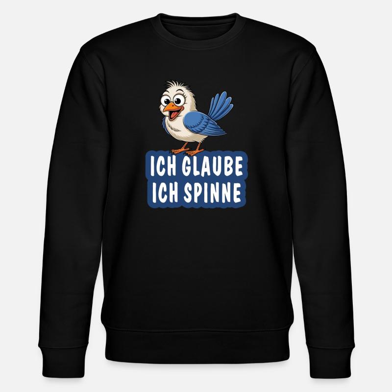 ICH GLAUBE ICH SPINNE - Stanley/Stella Unisex Bio-Sweatshirt CHANGER  - Schwarz