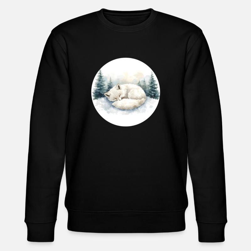 Renard arctique Snowsleep Aquarelle - Sweat bio CHANGER Stanley/Stella Unisexe - noir