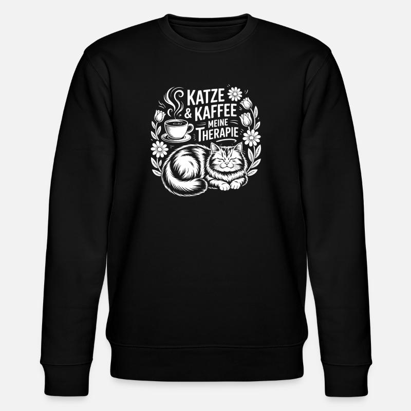 Chat et café Ma thérapie - Sweat bio CHANGER Stanley/Stella Unisexe - noir