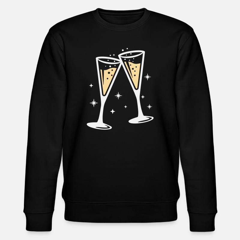 Sektglas Prosecco Sekt Alkohol Prost - Stanley/Stella Unisex Bio-Sweatshirt CHANGER - Schwarz