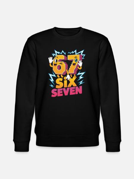 Six Seven Cartoon Character Design - Stanley/Stella CHANGER Unisex Organic Sweatshirt - black