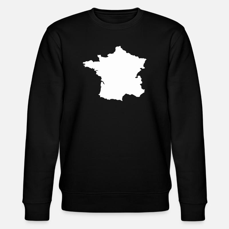 French Map Silhouette - Stanley/Stella CHANGER Unisex Organic Sweatshirt - black