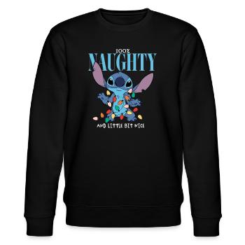 Lilo & Stitch Weihnachten Mit Stitch - Stanley/Stella Unisex Bio-Sweatshirt CHANGER  - Schwarz - Vorne - Nik (191cm) & Marisol (170cm)