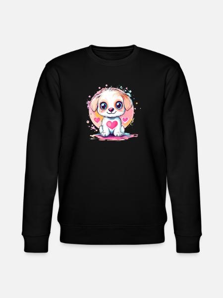 Kleiner Herzliebling Welpe - Stanley/Stella Unisex Bio-Sweatshirt CHANGER - Schwarz