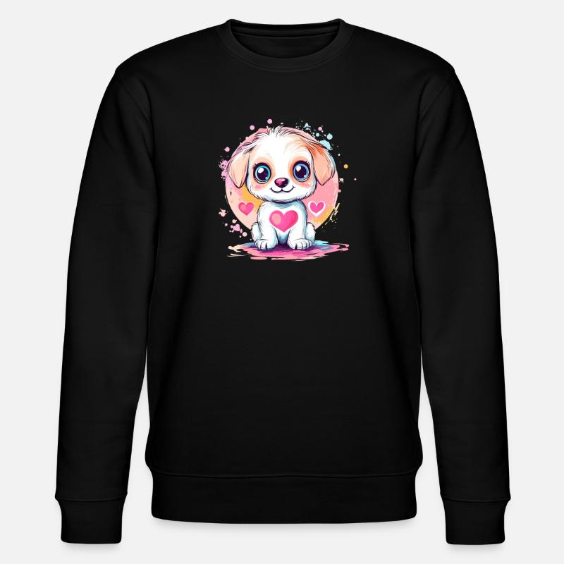 Kleiner Herzliebling Welpe - Stanley/Stella Unisex Bio-Sweatshirt CHANGER  - Schwarz