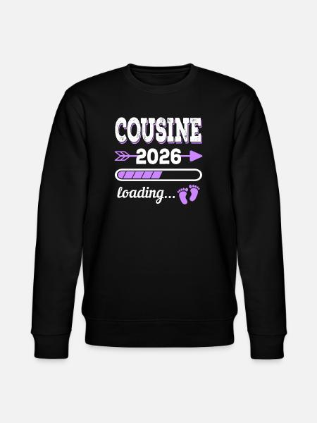 Cousine 2026 Loading Schwangerschaft Geschenkidee - Stanley/Stella Unisex Bio-Sweatshirt CHANGER - Schwarz