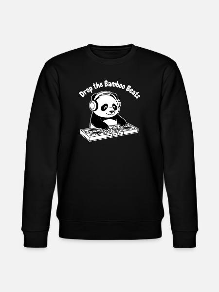 Bamboo Beats Panda DJ - Stanley/Stella CHANGER Unisex Organic Sweatshirt - black