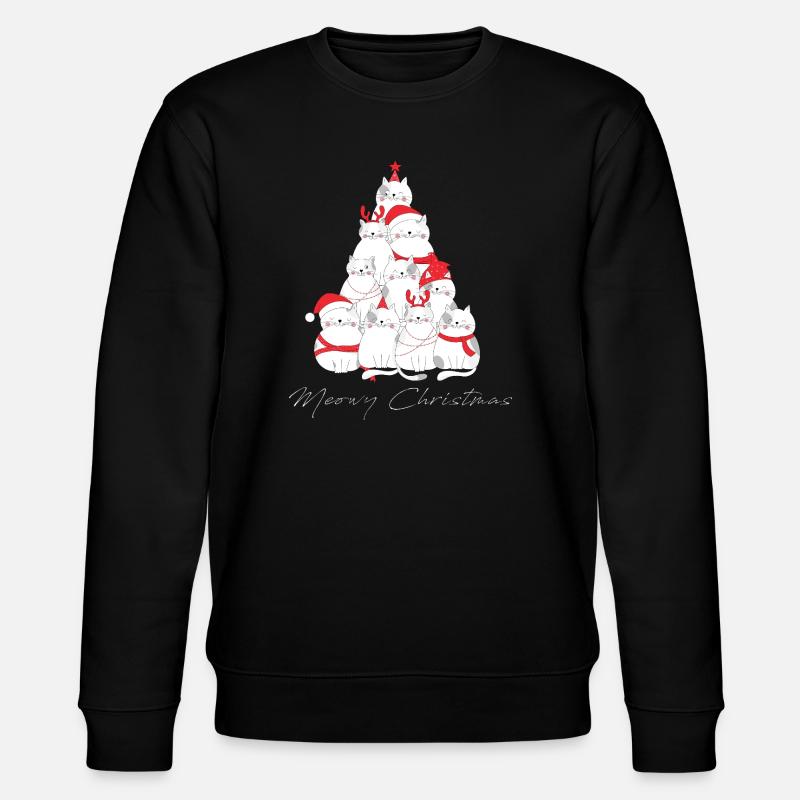 Arbre à chat de Noël miaou - Sweat bio CHANGER Stanley/Stella Unisexe - noir