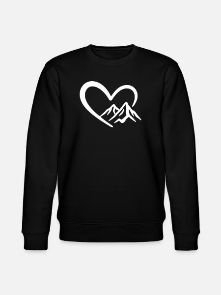 Berge - Berglandschaft Panorama mit Herz - Stanley/Stella Unisex Bio-Sweatshirt CHANGER  - Schwarz