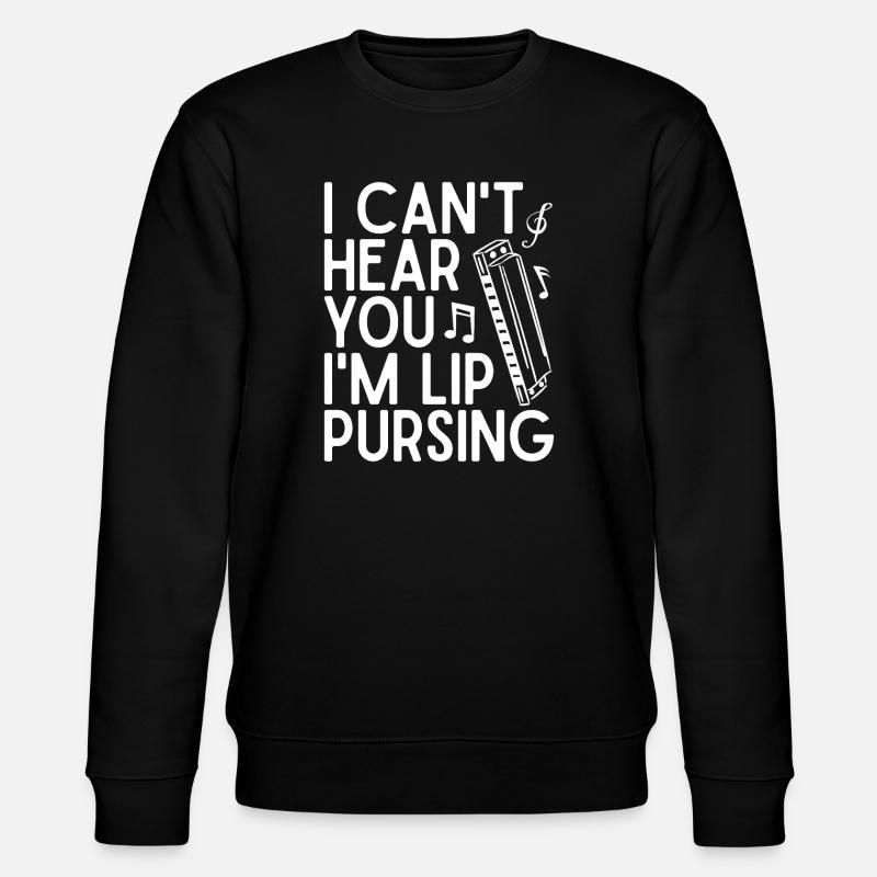 Harmonica Musican Lip Pursing Harmonica - Stanley/Stella CHANGER Unisex Organic Sweatshirt - black
