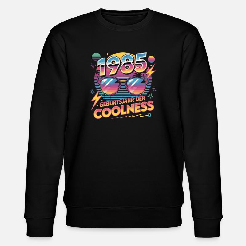 1985 Geburtjahr der Coolness - Stanley/Stella Unisex Bio-Sweatshirt CHANGER  - Schwarz