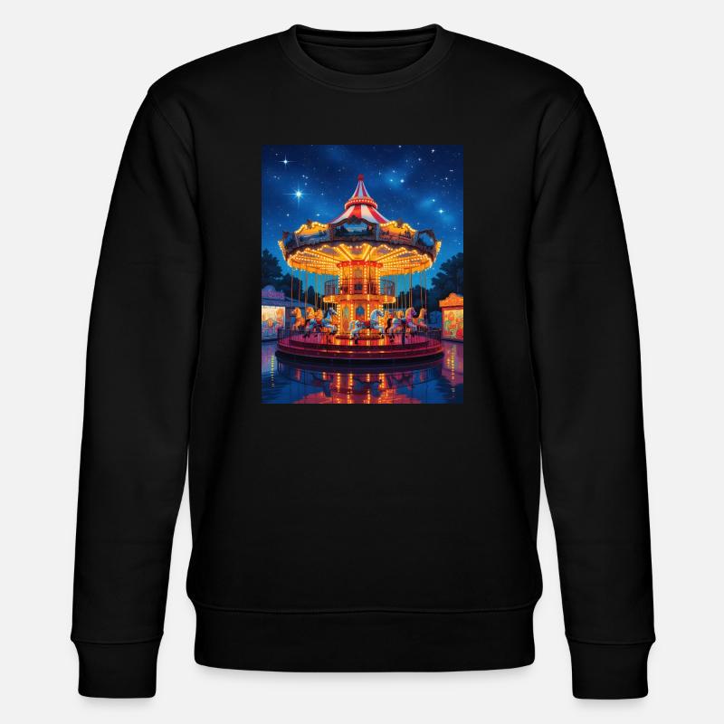 Nachtkarussell im Lichterglanz - Stanley/Stella Unisex Bio-Sweatshirt CHANGER  - Schwarz