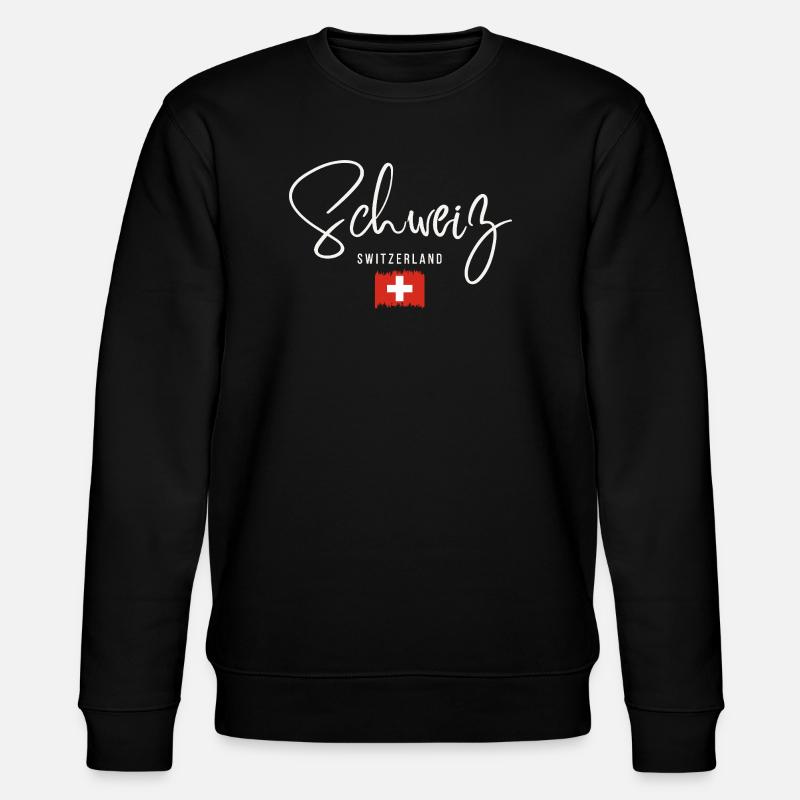 Hergestellt in der Schweiz, Schweizer Stolz - Stanley/Stella Unisex Bio-Sweatshirt CHANGER  - Schwarz