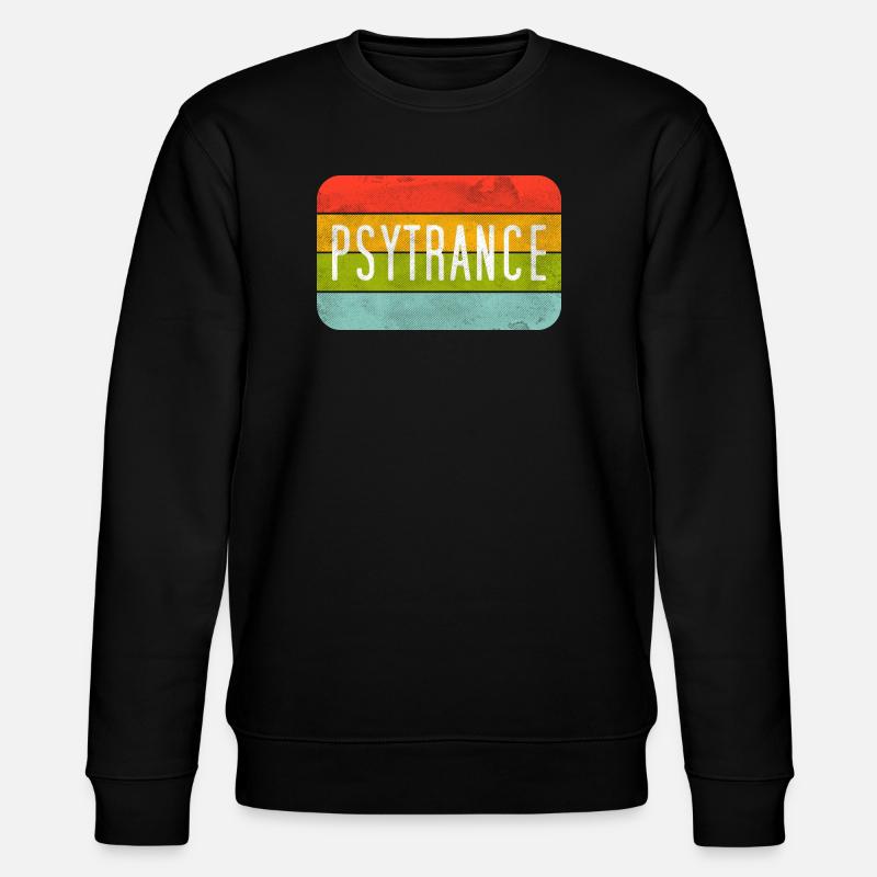 Psytrance Regenbogen Streifen - Stanley/Stella Unisex Bio-Sweatshirt CHANGER  - Schwarz