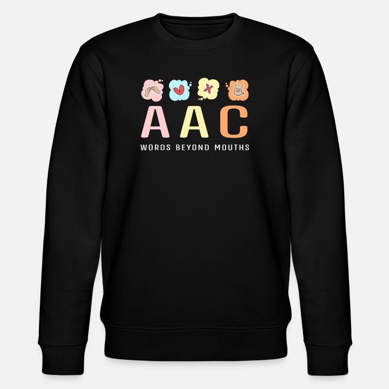 SLP Gebärdensprache AAC Kommunikation - Stanley/Stella Unisex Bio-Sweatshirt CHANGER  - Schwarz