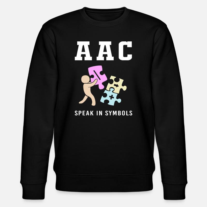 AAC Communication Sign Language SLP - Stanley/Stella CHANGER Unisex Organic Sweatshirt - black
