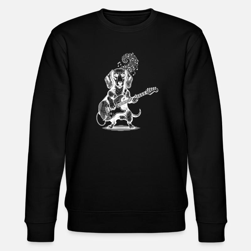 Teckel guitare jouant chien - Sweat bio CHANGER Stanley/Stella Unisexe - noir