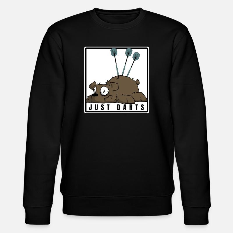 Lustiges Darts Comic Motiv. JUST DARTS - Stanley/Stella Unisex Bio-Sweatshirt CHANGER - Schwarz