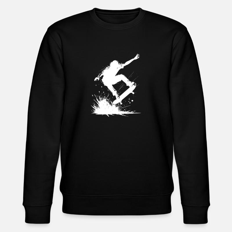 Energetisches Skateboard-Design - Stanley/Stella Unisex Bio-Sweatshirt CHANGER  - Schwarz