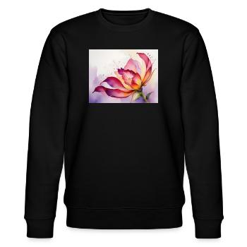 Fleurs aquarellées - Sweat bio CHANGER Stanley/Stella Unisexe - noir - Devant - Nik (191cm) & Marisol (170cm)