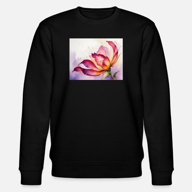 Fleurs aquarellées - Sweat bio CHANGER Stanley/Stella Unisexe - noir