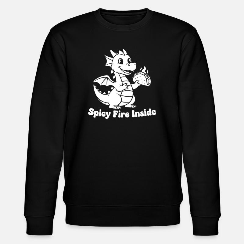 Conception de tacos Dragon flamboyant - Sweat bio CHANGER Stanley/Stella Unisexe - noir