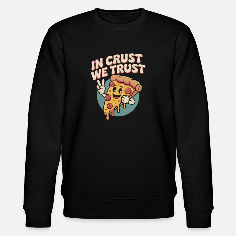 Retro Pizza - Stanley/Stella Unisex Bio-Sweatshirt CHANGER  - Schwarz