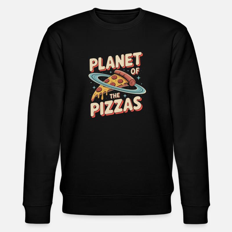 La planète des pizzas - Retro Pizza - Sweat bio CHANGER Stanley/Stella Unisexe - noir