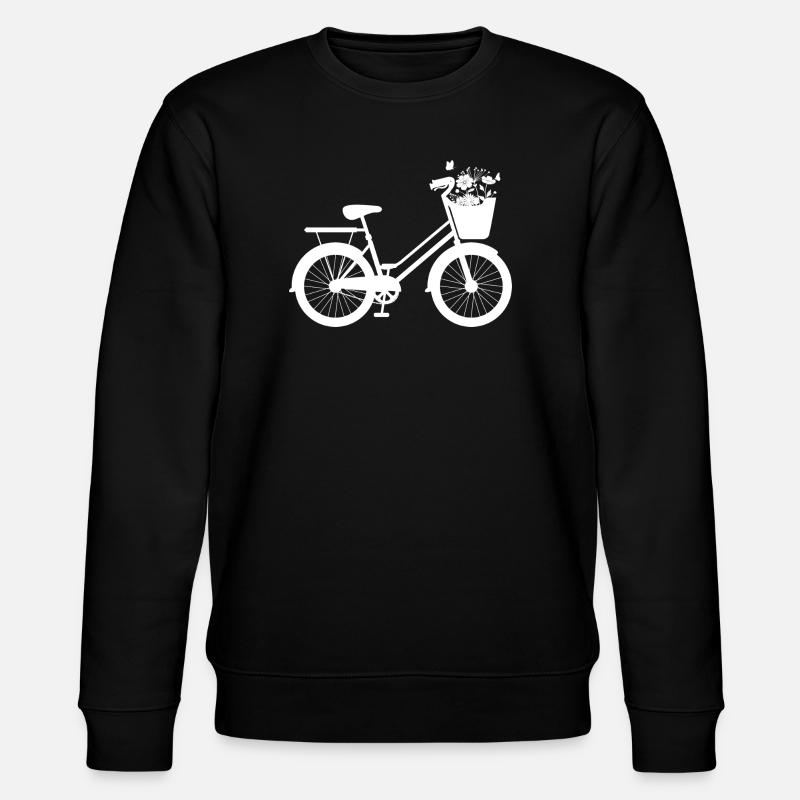 Blumen-Fahrrad-Geschenkidee - Stanley/Stella Unisex Bio-Sweatshirt CHANGER  - Schwarz