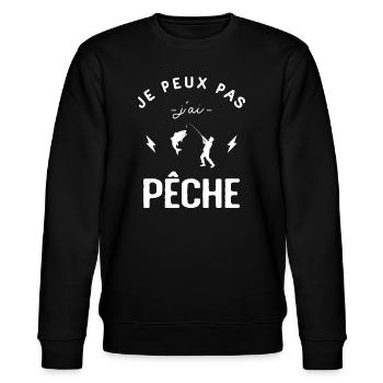 Je Peux Pas J'ai Pêche Pêcheur Humour - Sweat bio CHANGER Stanley/Stella Unisexe - noir - Devant - Nik (191cm) & Marisol (170cm)