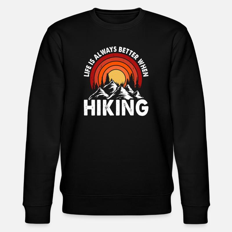 Wandern Wanderer Bergsteiger Geschenk - Stanley/Stella Unisex Bio-Sweatshirt CHANGER - Schwarz