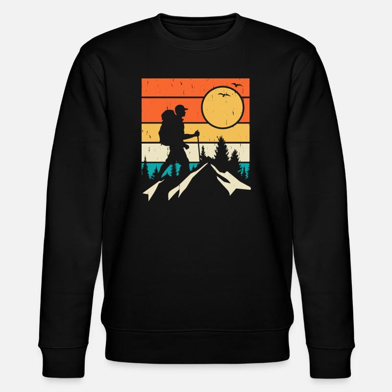 Hiking Retro - Stanley/Stella Unisex Bio-Sweatshirt CHANGER  - Schwarz
