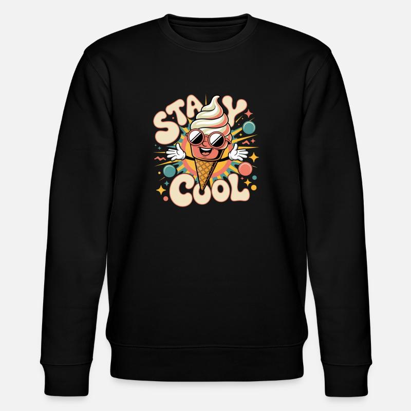 Retro Eiscreme - Stanley/Stella CHANGER Unisex Organic Sweatshirt - black