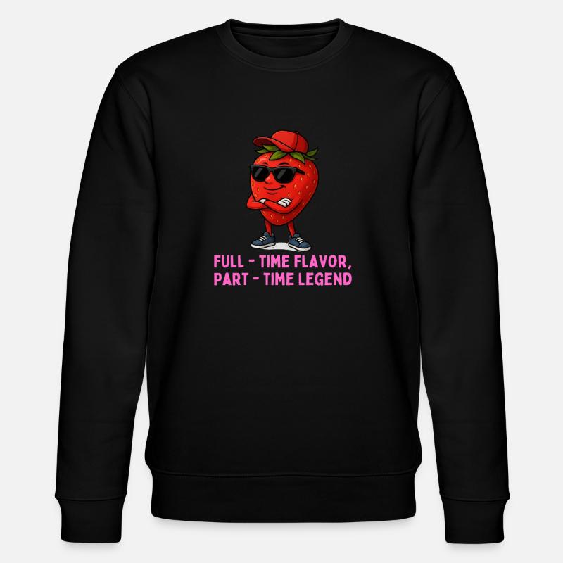 Strawberry with Style Full-Time Legend - Stanley/Stella CHANGER Unisex Organic Sweatshirt - black