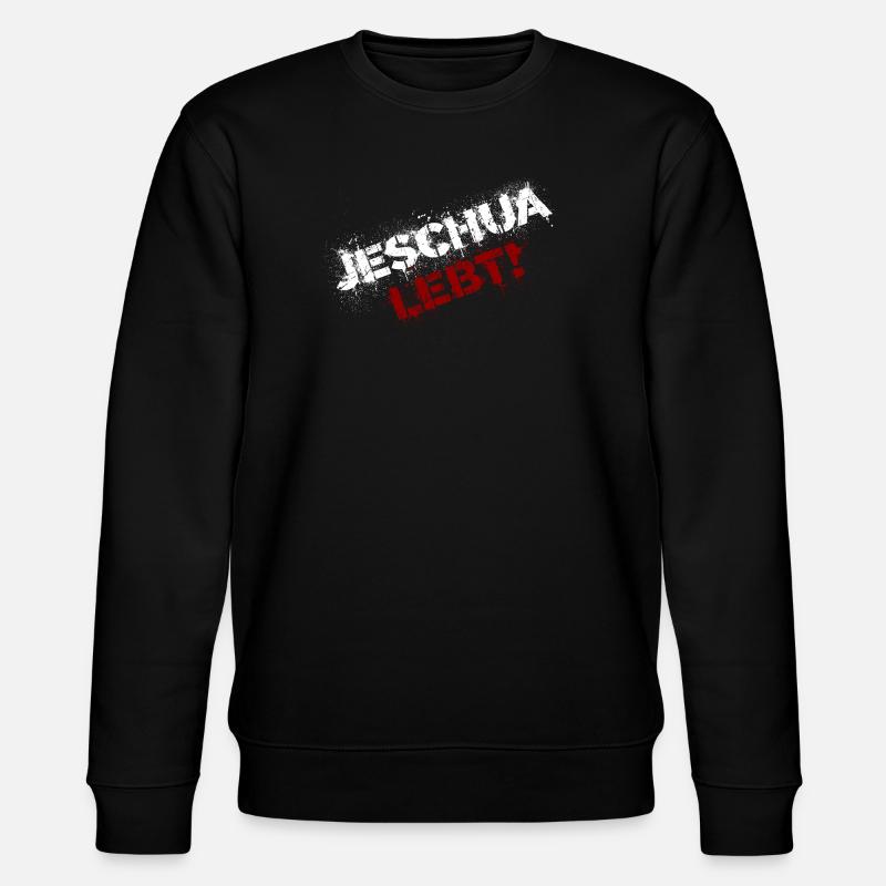 Jeschua lebt weiß-rot - Stanley/Stella Unisex Bio-Sweatshirt CHANGER - Schwarz