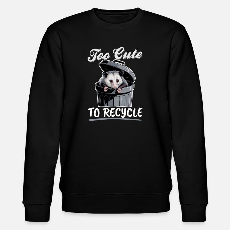 Funny Opossum - Stanley/Stella Unisex Bio-Sweatshirt CHANGER  - Schwarz