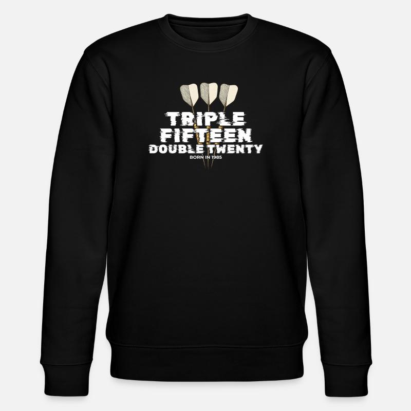 Vintage 1985 Darts Checkout - Stanley/Stella CHANGER Unisex Organic Sweatshirt - black